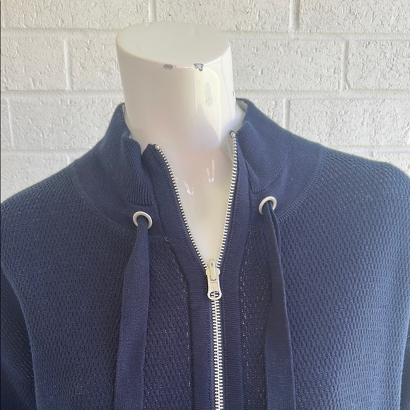 OST (original style today)  Navy Zip Sweater Jacket with Relaxed Fit - Picture 2 of 11